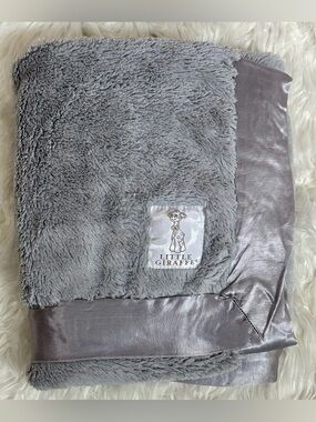 Little Giraffe Luxe Faux Fur Baby Security Blanket Satin Trim Made In USA Lovey